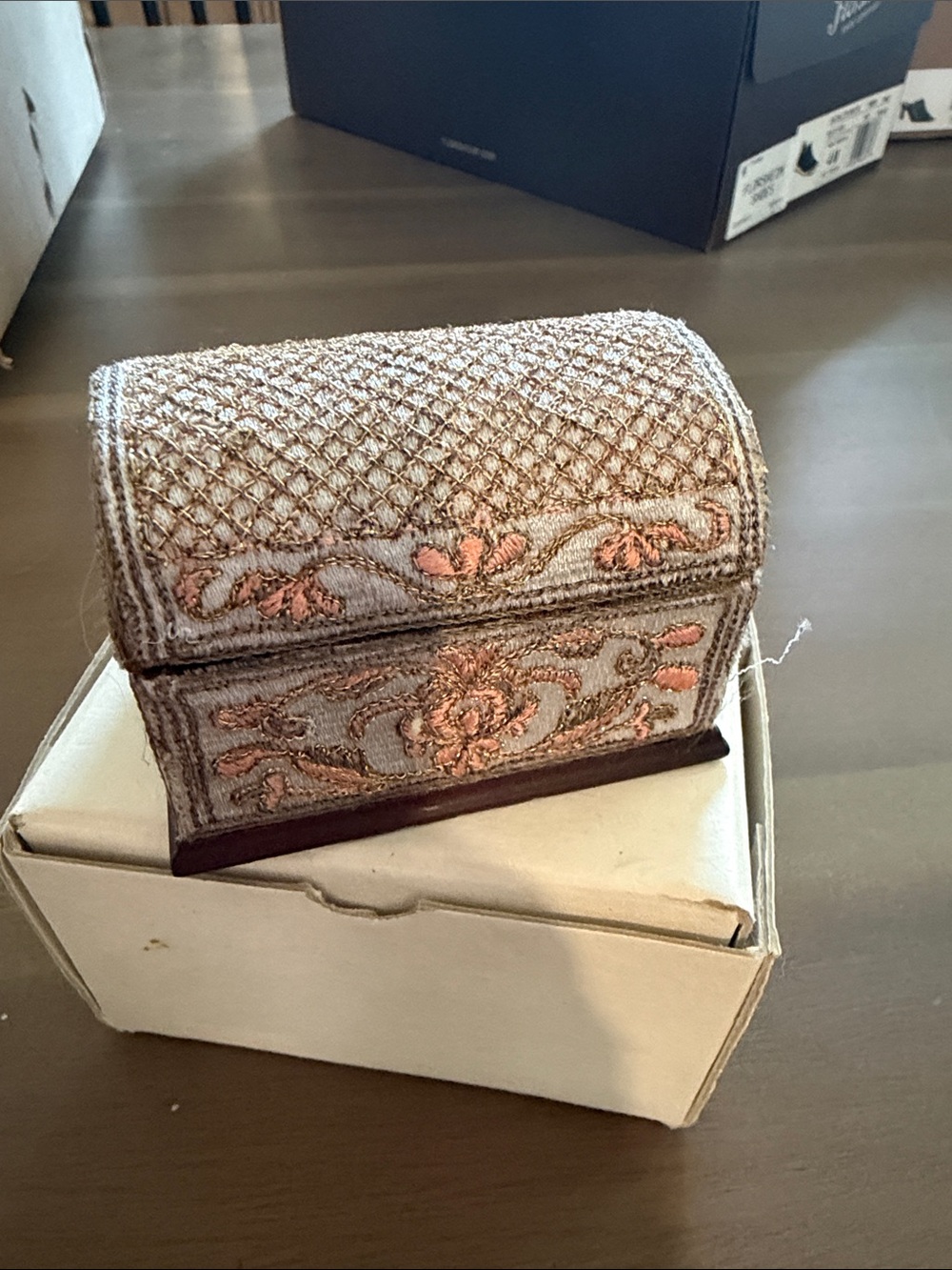 Embroidered miniature box